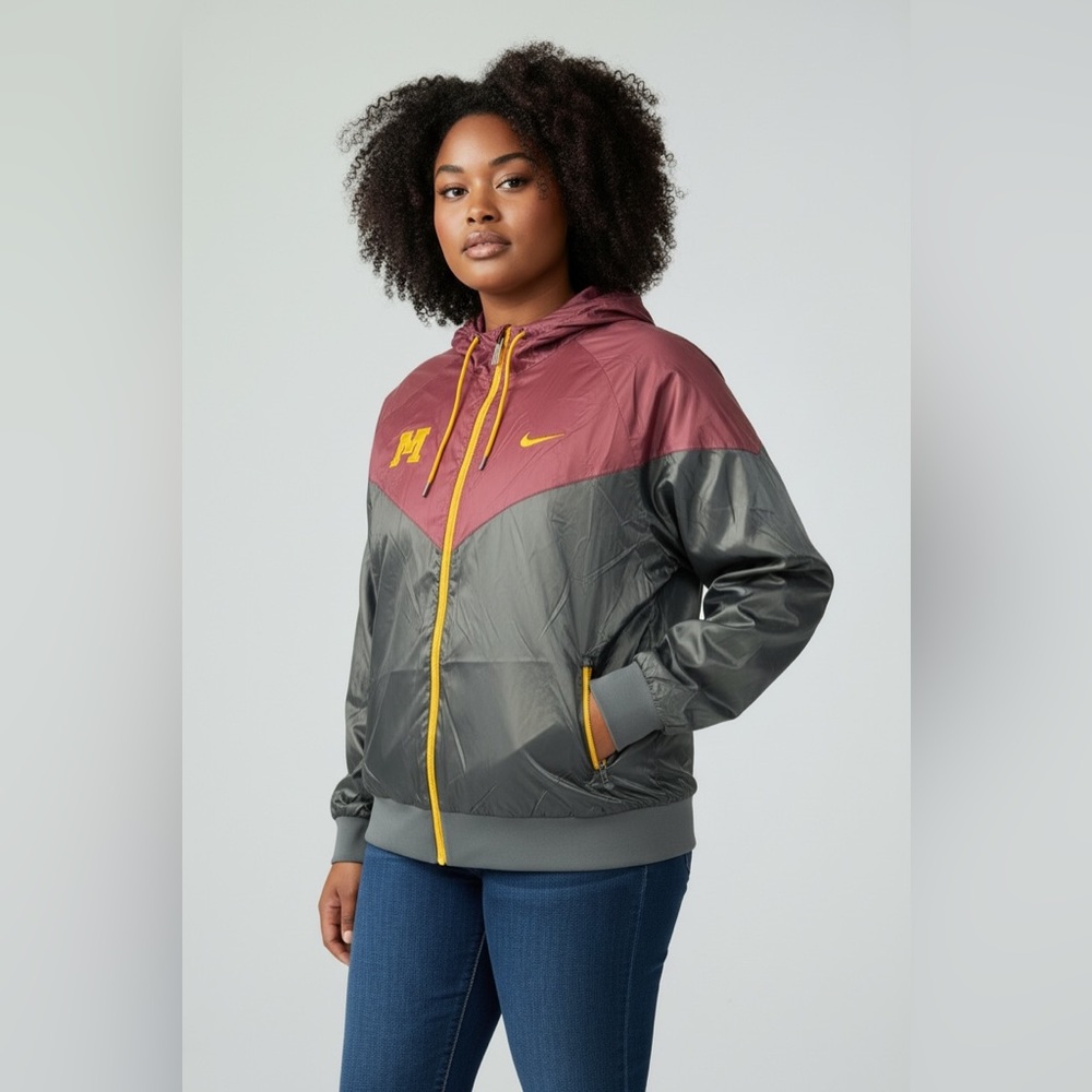 NWT Nike Minnesota Golden Gophers Windbreaker Jacket 2XL NCAA Team Summer - Picture 7 of 16
